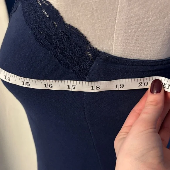 American Eagle Outfitters Navy Lace Trim Tank Top - Picture 4 of 7